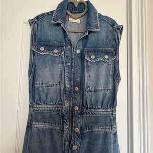 Free People Blue Denim Jumpsuit